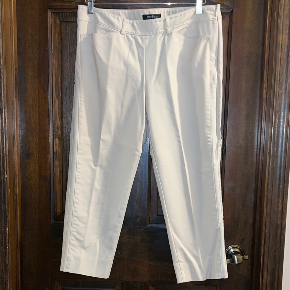 White House Black Market Beige Slim Ankle Trousers